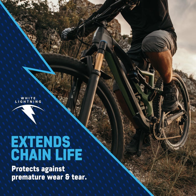 White Lightning Clean Ride Self-Cleaning Wax Bicycle Chain Lubricant â€“ 100% Oil-Free, Reduces Dirt & Grime, Extends Chain Life, Smooth Performance, 32 oz - Image 5